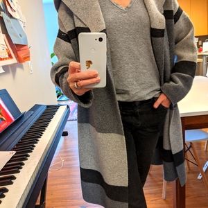 Vince Wool/Cashmere Long Cardigan - Grey